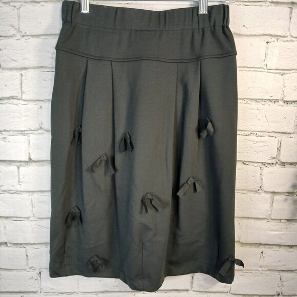 BITTE KAI RAND SKIRT, BLACK WITH BOW ACCENTS, PULL ON, SIZE MEDIUM?,WOMENS - Picture 1 of 8